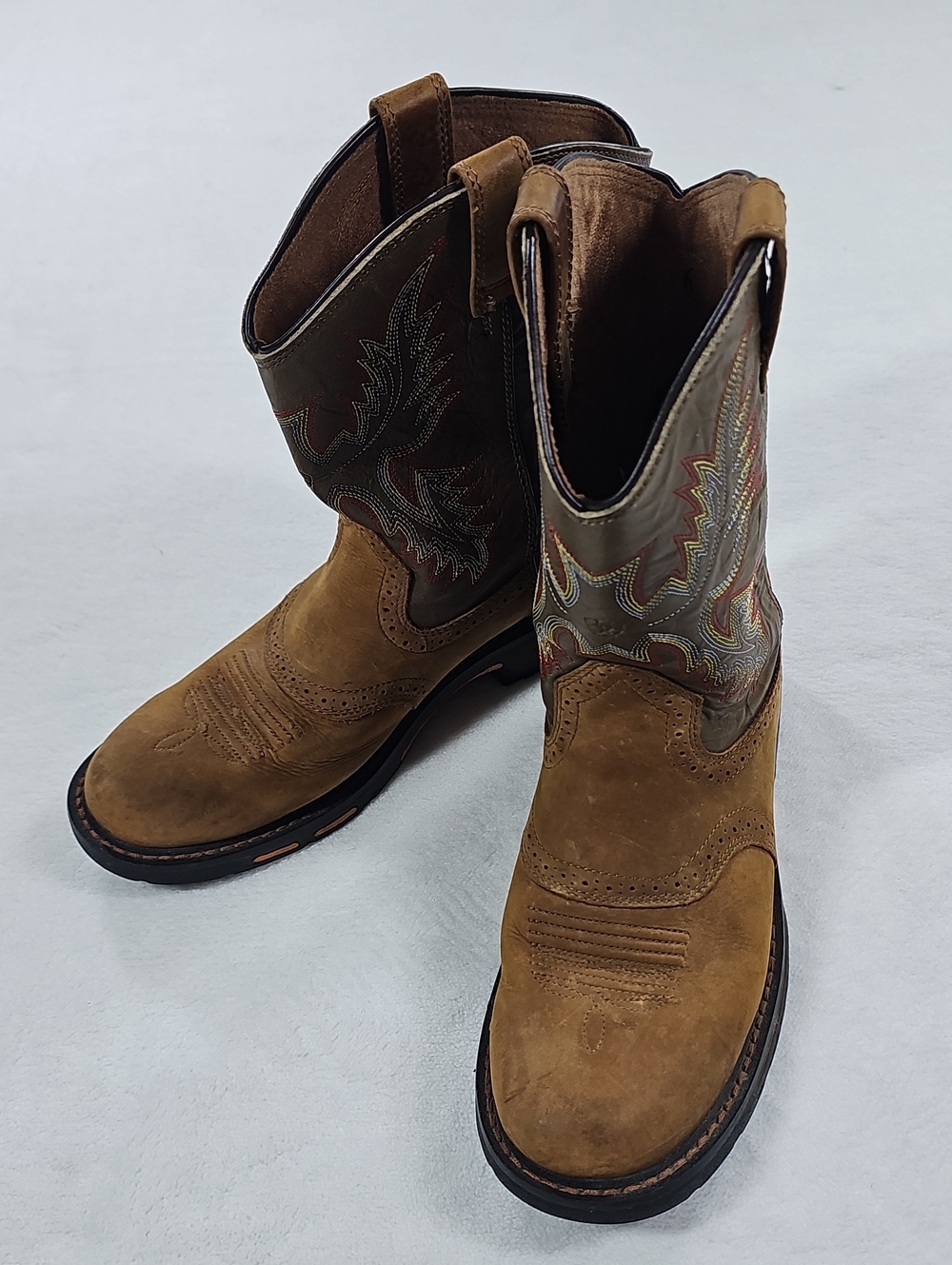 Ariat Brown Tan Leather Western Pull-On Boots